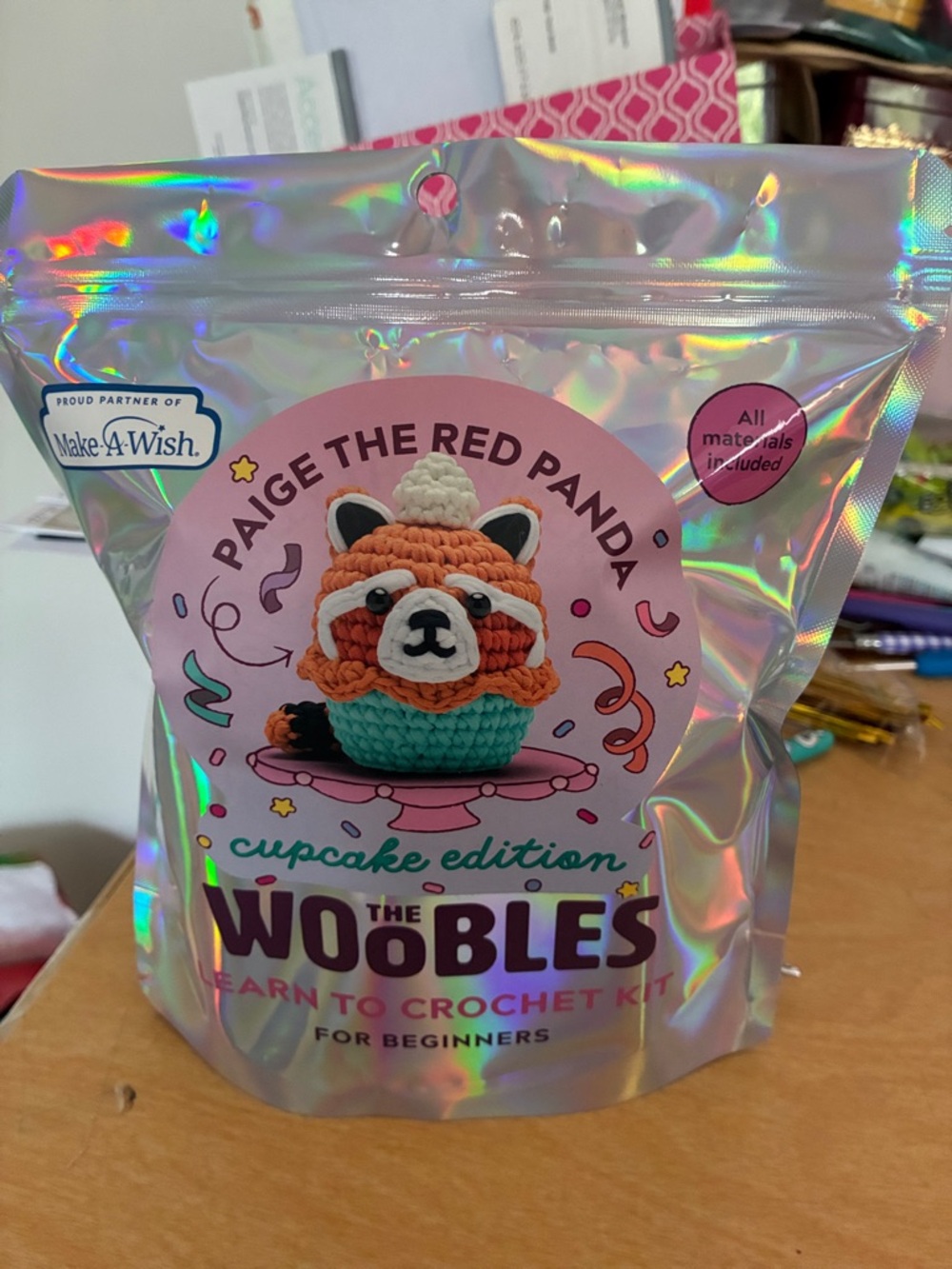 The Woobles Paige the Red Panda Cupcake Crochet Kit - sold out onl